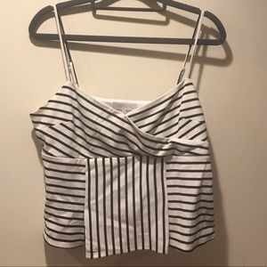 1. STATE Black & White Stripe Cropped Tank Top M